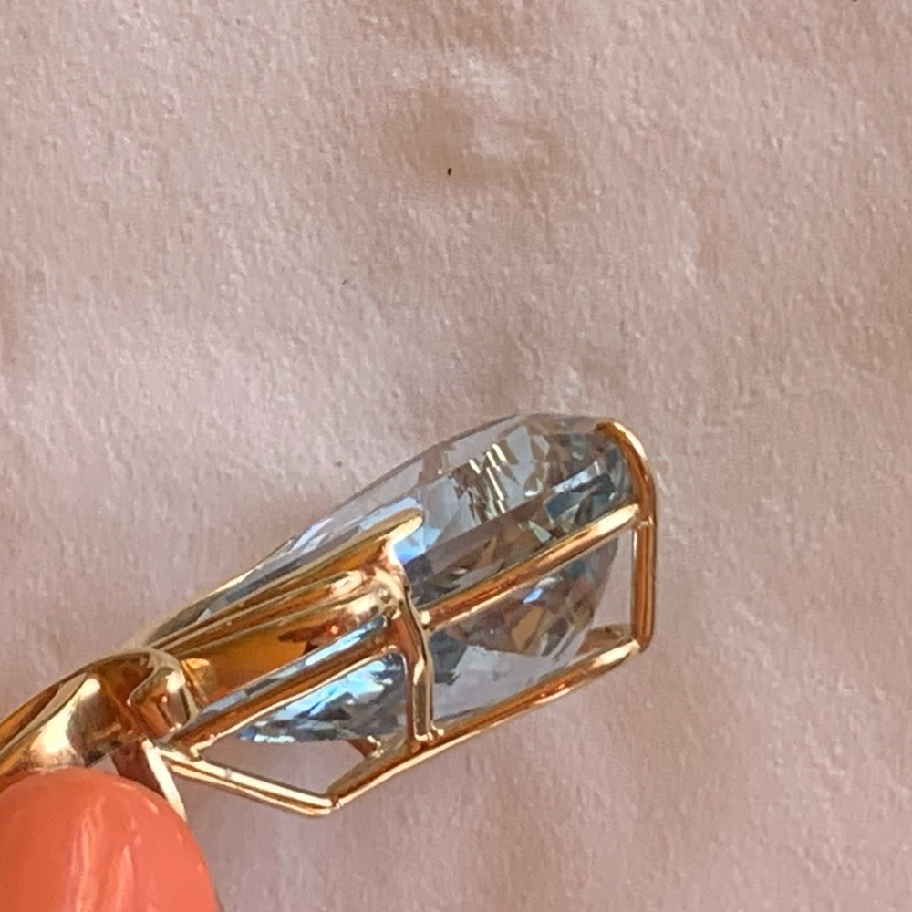 🎊HP🎊NWT 14KY Custom Genuine Blue Topaz Pendant - Picture 12 of 14